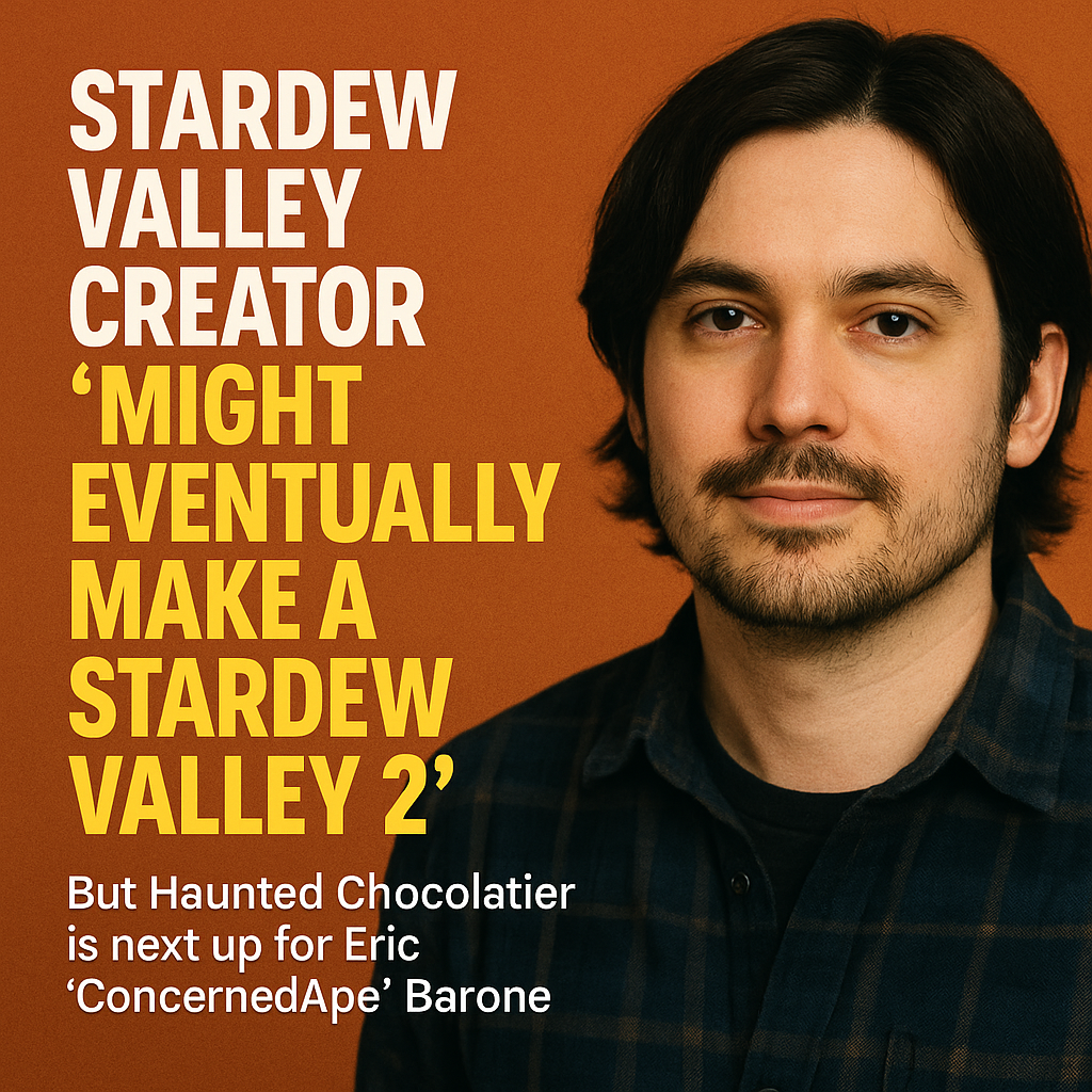 Eric Barone (ConcernedApe) against an orange background.