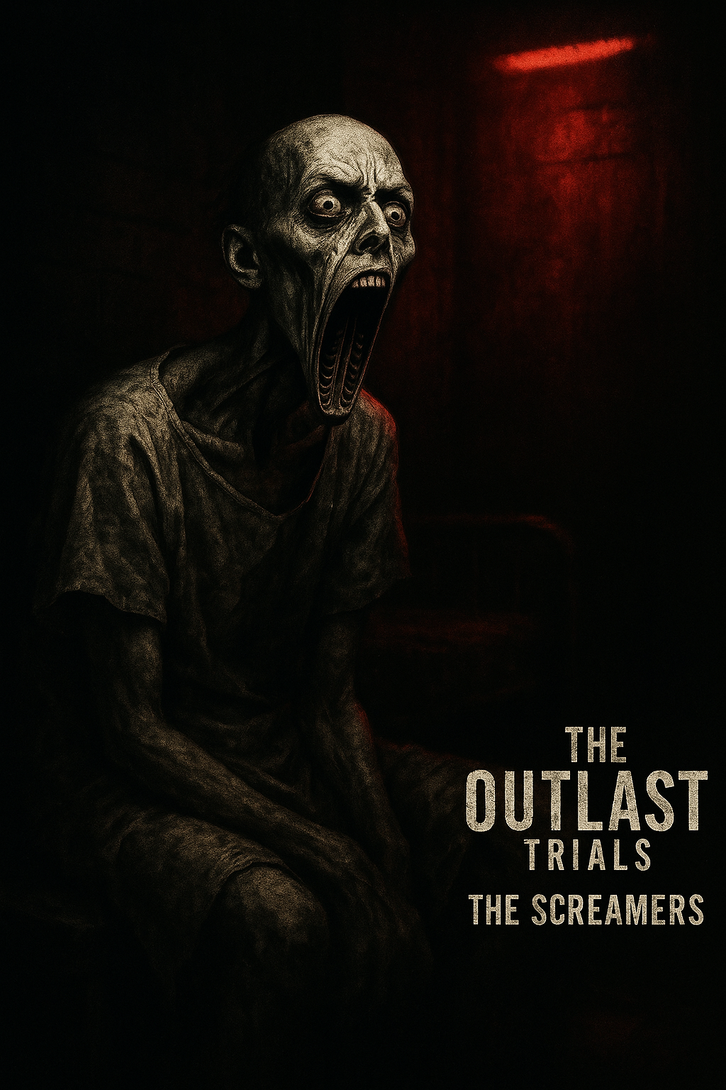 Zombie-like Screamer with mouth agape from The Outlast Trials